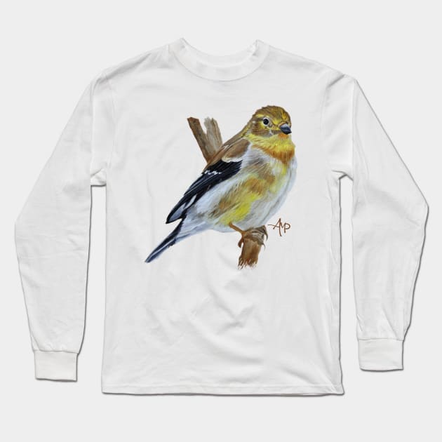 American Goldfinch Long Sleeve T-Shirt by ampomata